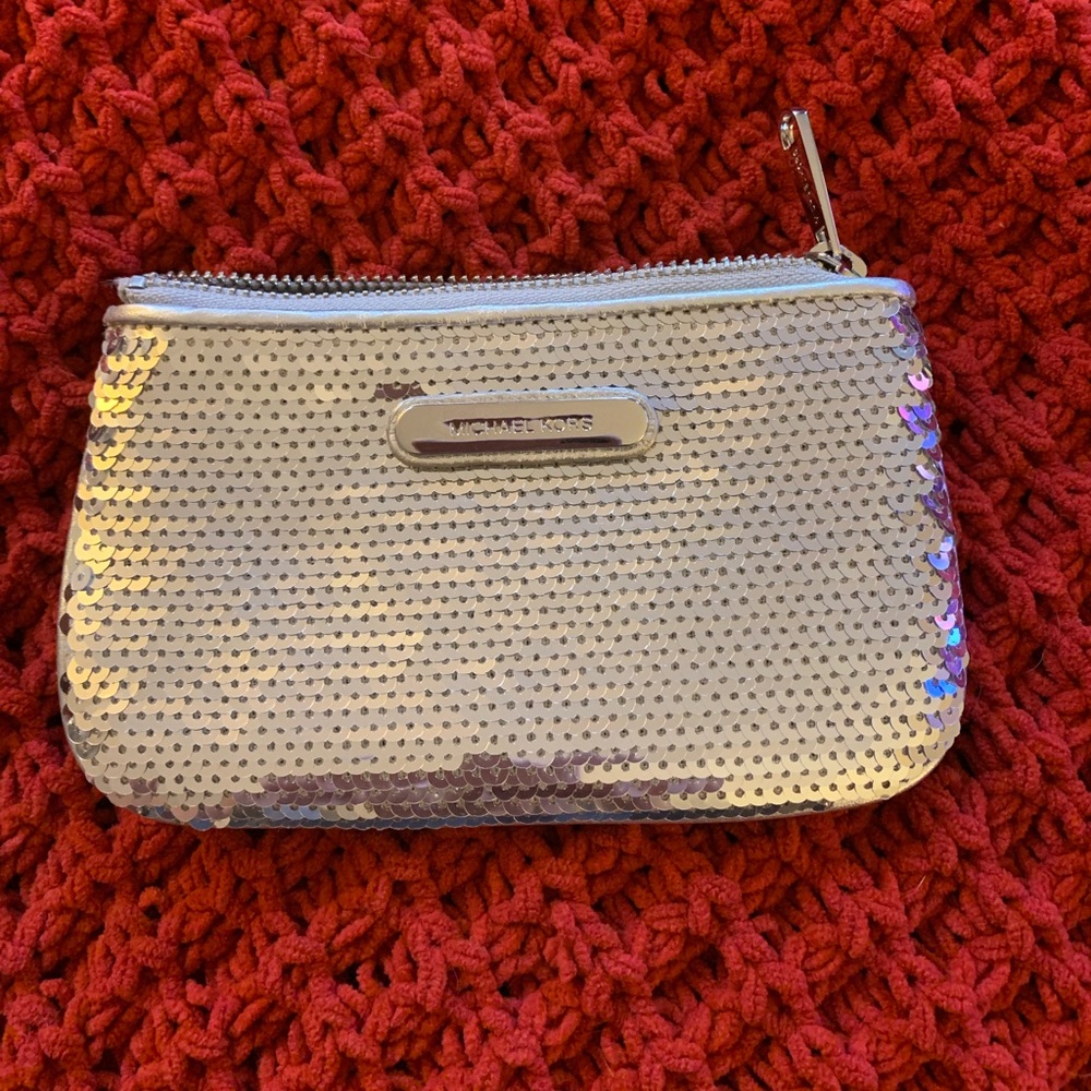 Michael Kors Silver Sequin Clutch